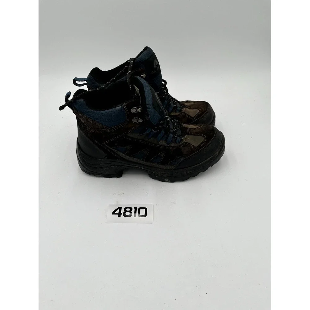 Ozark Trail‎ Peyton WW Mens 8.5 Hiking Boots Brown Blue Leather Waterproof Boots